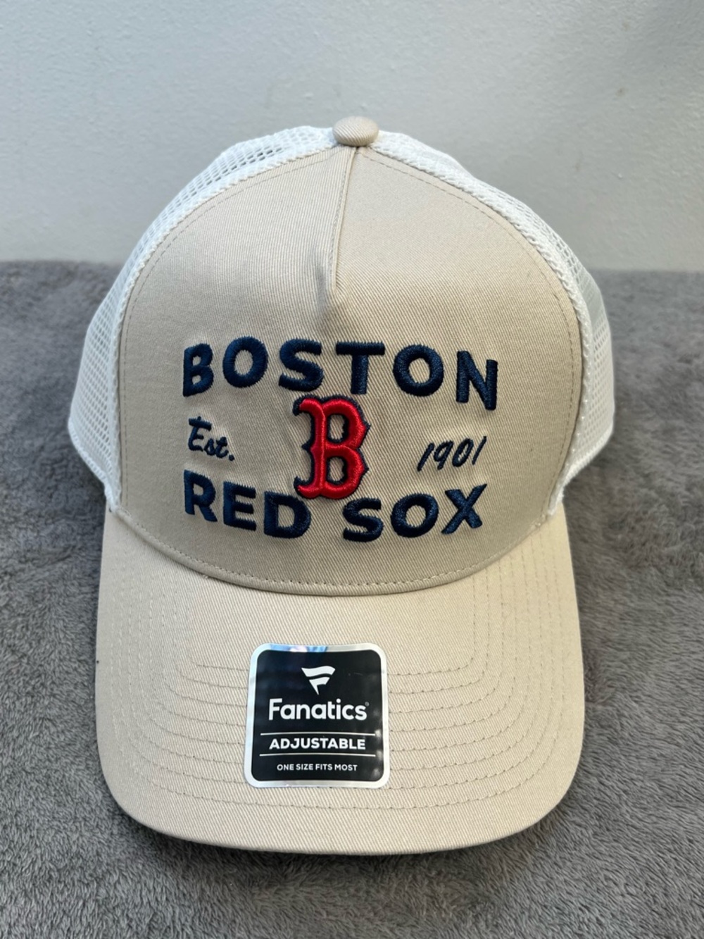Fanatics Stone Boston Red Sox A-Frame Trucker Adjustable Hat